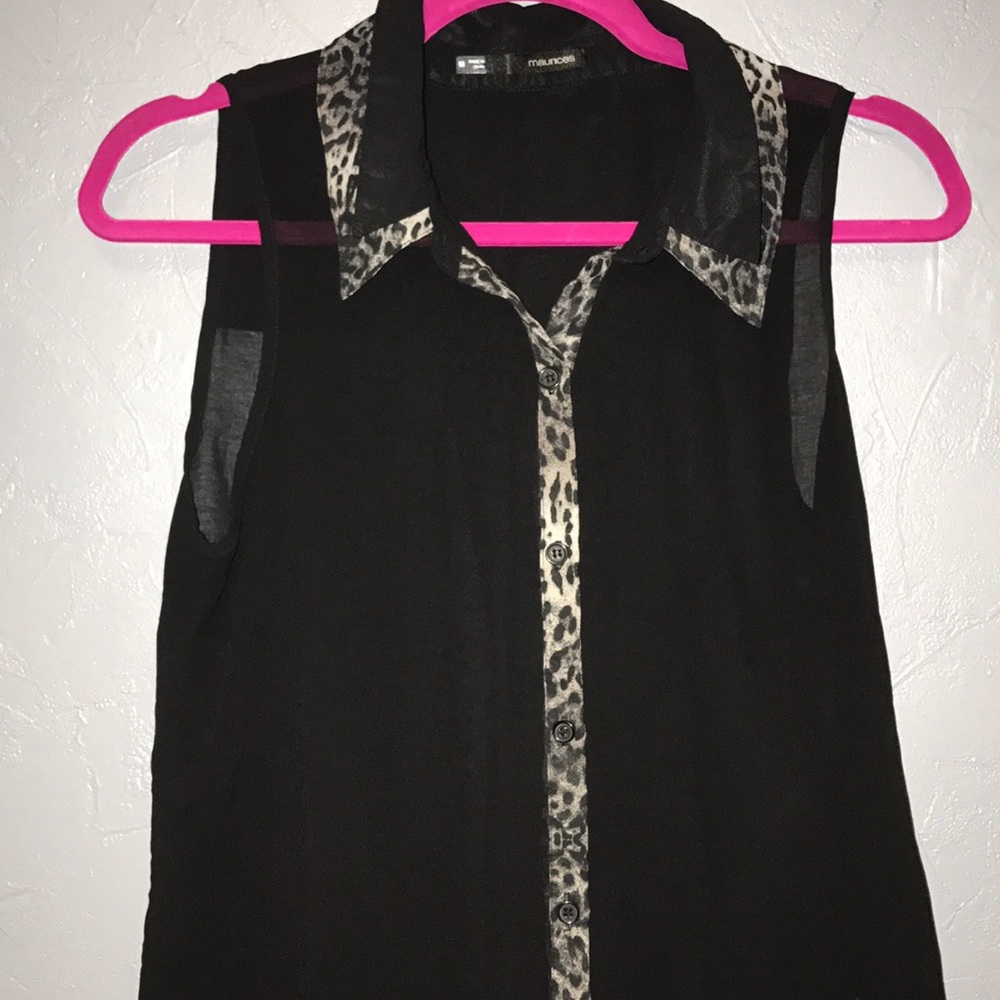 Maurice's leopard print trim top